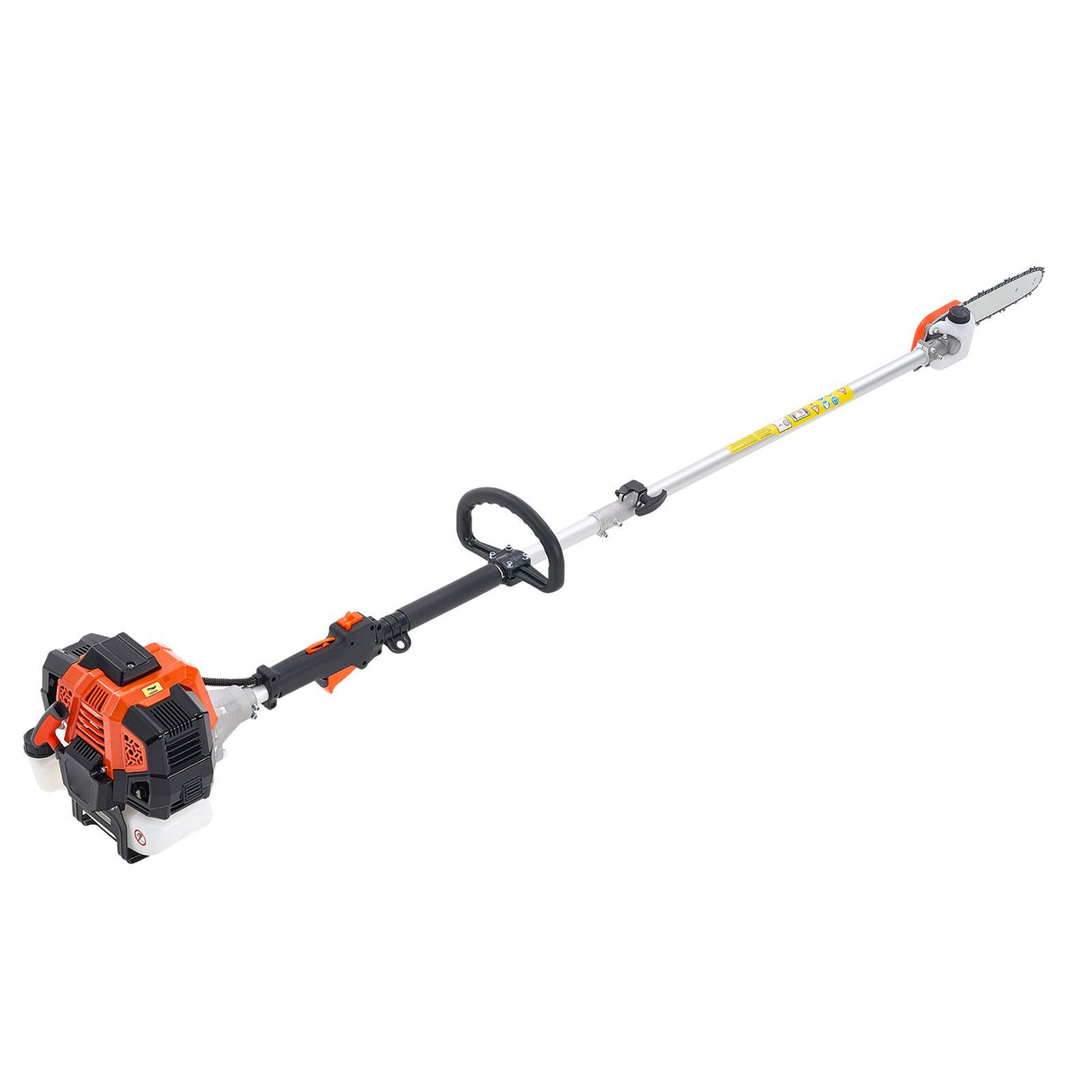 VEVOR Gas Pole Saw, 33CC 2 Stroke Gas Powered Pole Saws with 20.3 cm Cutting Bar, Cordless Tree Trimmer with 850ml Fuel Tank, 2.08 to 3.58 m  Extendable, Powerful Chainsaw for Tree Trimming Pruning