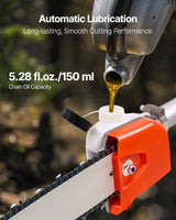 VEVOR Gas Pole Saw, 33CC 2 Stroke Gas Powered Pole Saws with 20.3 cm Cutting Bar, Cordless Tree Trimmer with 850ml Fuel Tank, 2.08 to 3.58 m  Extendable, Powerful Chainsaw for Tree Trimming Pruning