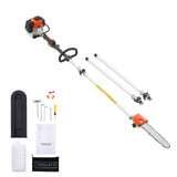 VEVOR Gas Pole Saw, 25CC 2 Stroke Gas Powered Pole Saws with 30.5 cm Cutting Bar, Cordless Tree Trimmer with 650ml Fuel Tank, 2.12 to 3.62 m Extendable, Powerful Chainsaw for Tree Trimming Pruning