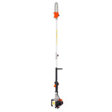 VEVOR Gas Pole Saw, 25CC 2 Stroke Gas Powered Pole Saws with 20.3 cm Cutting Bar, Cordless Tree Trimmer with 650ml Fuel Tank, 2 to 2.74 m Extendable, Powerful Chainsaw for Tree Trimming Pruning