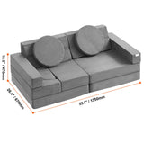 VEVOR Play Couch, 15pcs Modular Kids Nugget Couch, Toddler Foam Sofa Couch with High-density 25D Sponge for Playing, Creativing, Sleeping, Imaginative Kids Furniture for Bedroom and Playroom