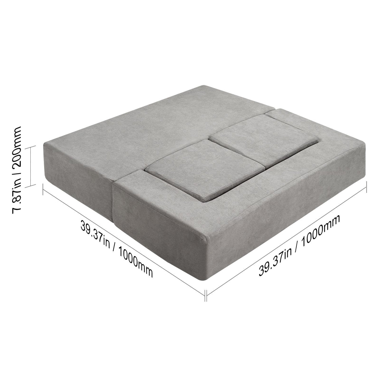 VEVOR Modular Kids Play Couch 4Pcs DIY Creative Child Sectional Sofa Dark Grey