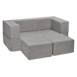 VEVOR Modular Kids Play Couch 4Pcs DIY Creative Child Sectional Sofa Dark Grey