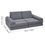 VEVOR Modular Kids Play Couch 10Pcs DIY Creative Toddler Sectional Sofa Grey