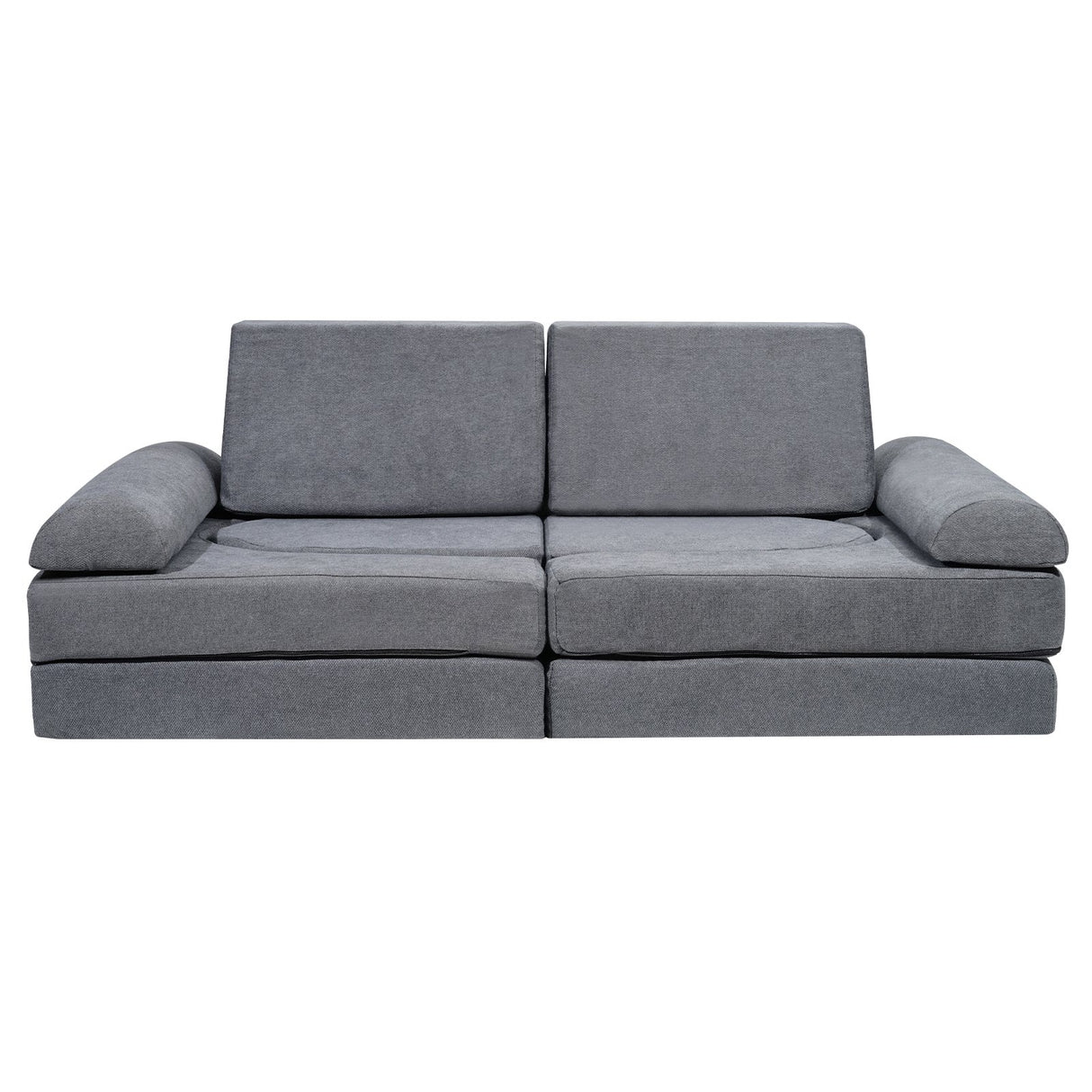 VEVOR Modular Kids Play Couch 10Pcs DIY Creative Toddler Sectional Sofa Grey