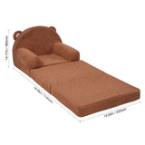 VEVOR Baby Chair Foldable 2-in-1 Baby Lounger Couch Cartoon Kids Sofa Brown