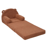 VEVOR Baby Chair Foldable 2-in-1 Baby Lounger Couch Cartoon Kids Sofa Brown