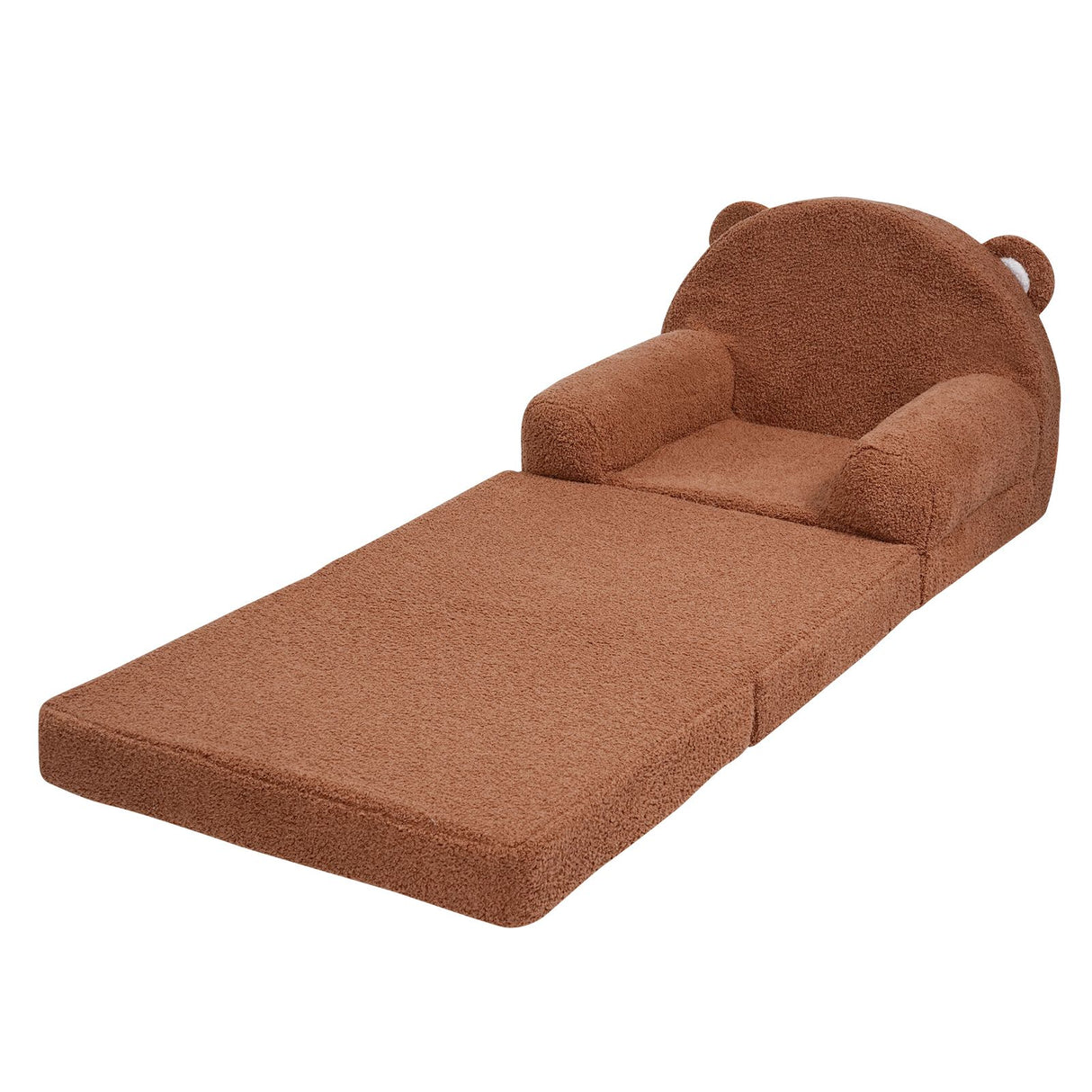 VEVOR Baby Chair Foldable 2-in-1 Baby Lounger Couch Cartoon Kids Sofa Brown
