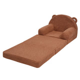 VEVOR Baby Chair Foldable 2-in-1 Baby Lounger Couch Cartoon Kids Sofa Brown