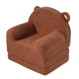 VEVOR Baby Chair Foldable 2-in-1 Baby Lounger Couch Cartoon Kids Sofa Brown