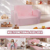 VEVOR Baby Chair Foldable 2-in-1 Comfy Baby Lounger Couch Kids Sofa Pink