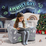 VEVOR Toddler Chair Glow in the Dark Plush Baby Chair Playroom Furniture Grey