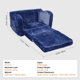 VEVOR Baby Chair Foldable 2-in-1 Comfy Baby Lounger Couch Kids Sofa Blue