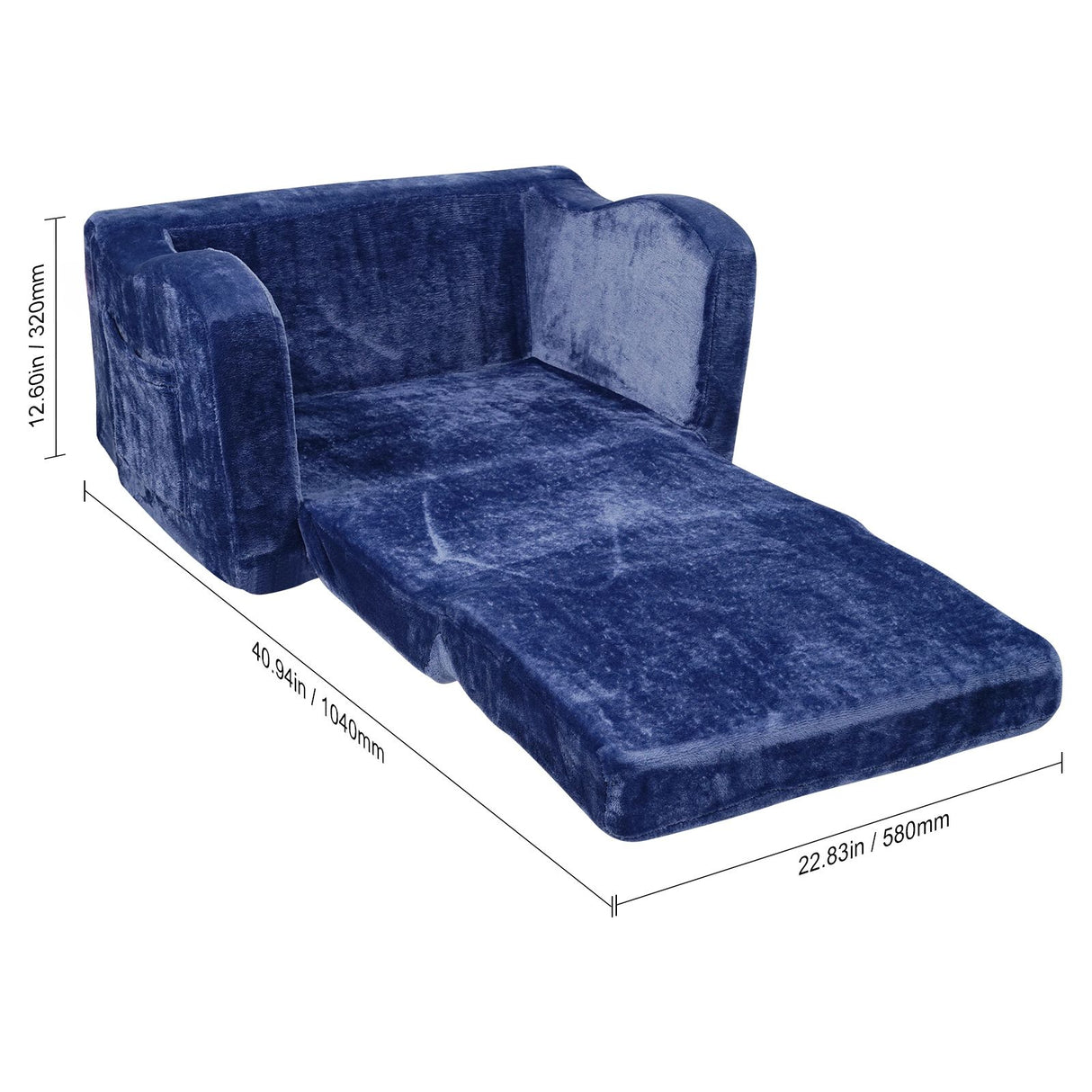 VEVOR Baby Chair Foldable 2-in-1 Comfy Baby Lounger Couch Kids Sofa Blue