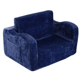 VEVOR Baby Chair Foldable 2-in-1 Comfy Baby Lounger Couch Kids Sofa Blue