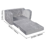 VEVOR Baby Chair Foldable 2-in-1 Comfy Baby Lounger Couch Kids Sofa Grey