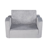 VEVOR Baby Chair Foldable 2-in-1 Comfy Baby Lounger Couch Kids Sofa Grey