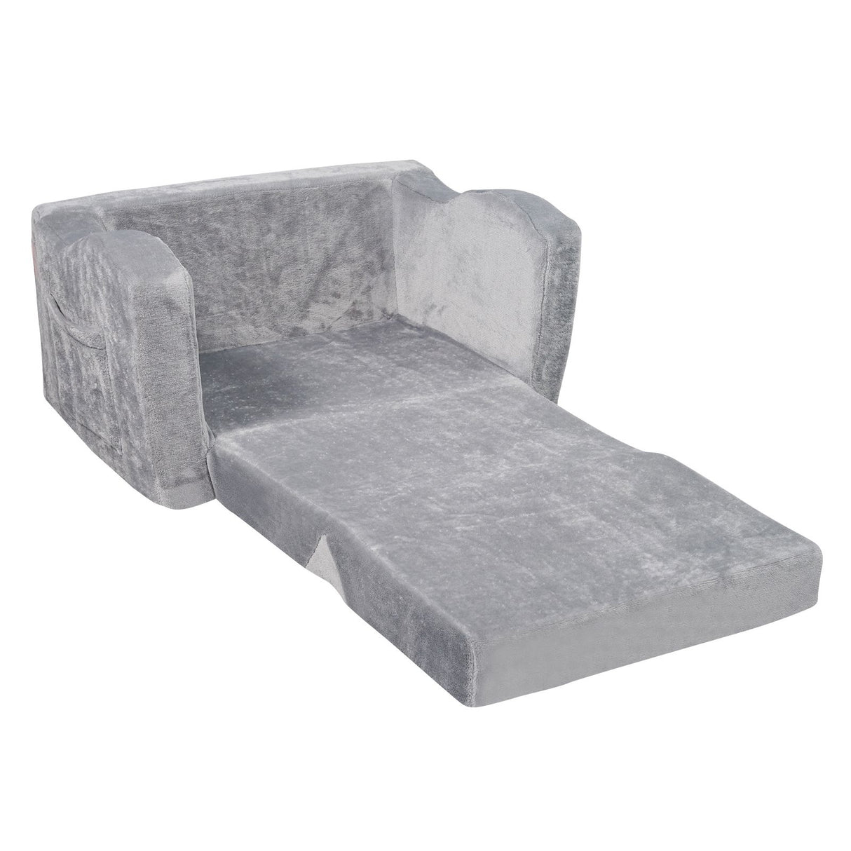 VEVOR Baby Chair Foldable 2-in-1 Comfy Baby Lounger Couch Kids Sofa Grey