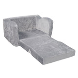 VEVOR Baby Chair Foldable 2-in-1 Comfy Baby Lounger Couch Kids Sofa Grey