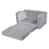 VEVOR Baby Chair Foldable 2-in-1 Comfy Baby Lounger Couch Kids Sofa Grey