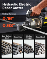 Electric Hydraulic Rebar Cutter, 1000W Portable Rebar Cutter, Cutting up to 5/8 Inch (4-16mm) #5 Rebar within 2 Seconds, High Power Steel Rebar Cutter with Oil Can Rich Accessories,Black RC-16