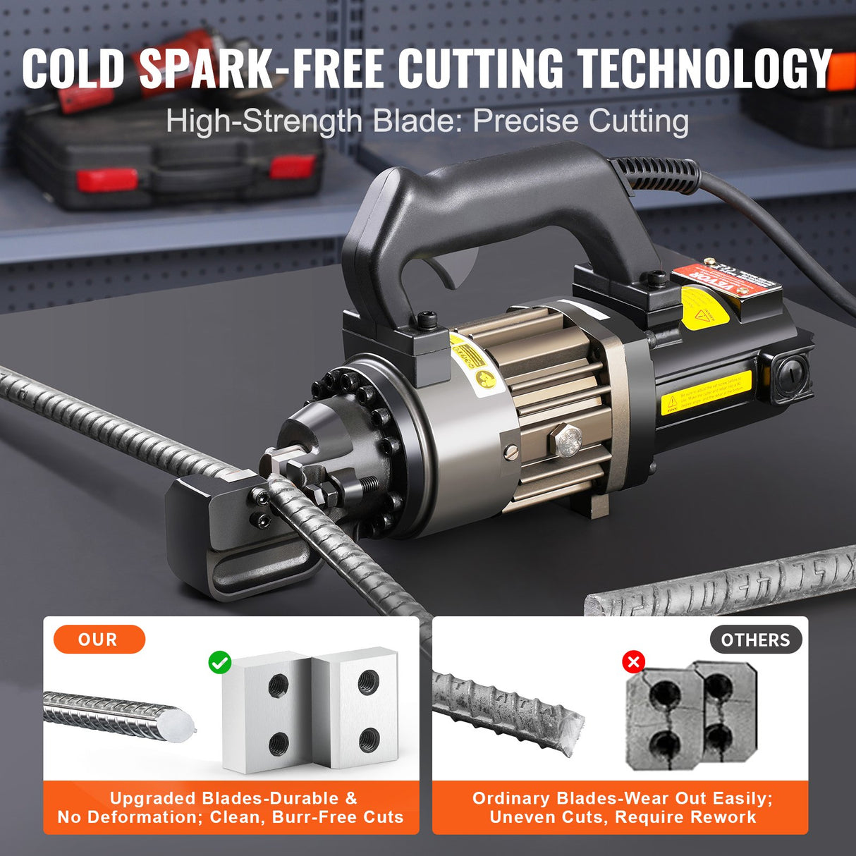 Electric Hydraulic Rebar Cutter, 1000W Portable Rebar Cutter, Cutting up to 5/8 Inch (4-16mm) #5 Rebar within 2 Seconds, High Power Steel Rebar Cutter with Oil Can Rich Accessories,Black RC-16
