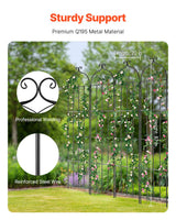 Garden Trellis for Climbing Plants, 87 x 20 in, 4 Packs Rustproof Metal Garden Flower Trellis, Outdoor Climbing Rose Trellis Cucumbers Support, Decorative Clematis Trellis for Courtyards Lawns