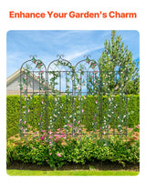 Garden Trellis for Climbing Plants, 87 x 20 in, 4 Packs Rustproof Metal Garden Flower Trellis, Outdoor Climbing Rose Trellis Cucumbers Support, Decorative Clematis Trellis for Courtyards Lawns