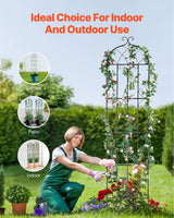 Garden Trellis for Climbing Plants, 87 x 20 in, 4 Packs Rustproof Metal Garden Flower Trellis, Outdoor Climbing Rose Trellis Cucumbers Support, Decorative Clematis Trellis for Courtyards Lawns