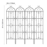 Garden Trellis for Climbing Plants, 87 x 20 in, 4 Packs Rustproof Metal Garden Flower Trellis, Outdoor Climbing Rose Trellis Cucumbers Support, Decorative Clematis Trellis for Courtyards Lawns