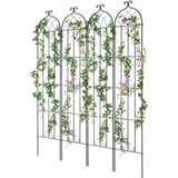 Garden Trellis for Climbing Plants, 87 x 20 in, 4 Packs Rustproof Metal Garden Flower Trellis, Outdoor Climbing Rose Trellis Cucumbers Support, Decorative Clematis Trellis for Courtyards Lawns