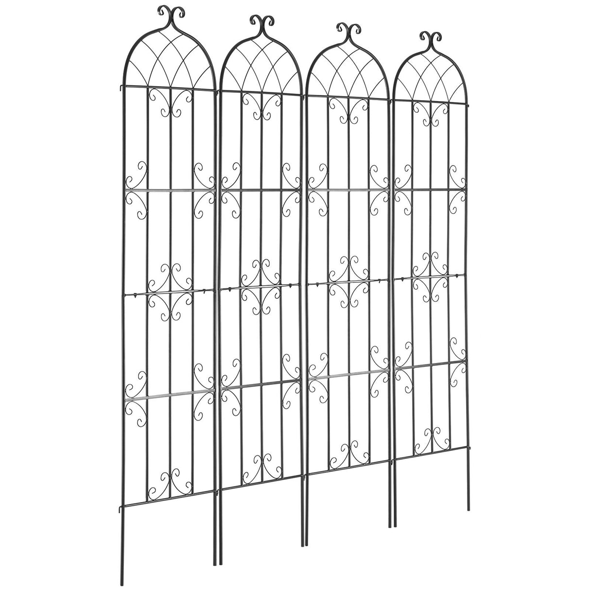 Garden Trellis for Climbing Plants, 87 x 20 in, 4 Packs Rustproof Metal Garden Flower Trellis, Outdoor Climbing Rose Trellis Cucumbers Support, Decorative Clematis Trellis for Courtyards Lawns
