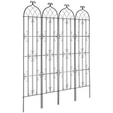 Garden Trellis for Climbing Plants, 87 x 20 in, 4 Packs Rustproof Metal Garden Flower Trellis, Outdoor Climbing Rose Trellis Cucumbers Support, Decorative Clematis Trellis for Courtyards Lawns
