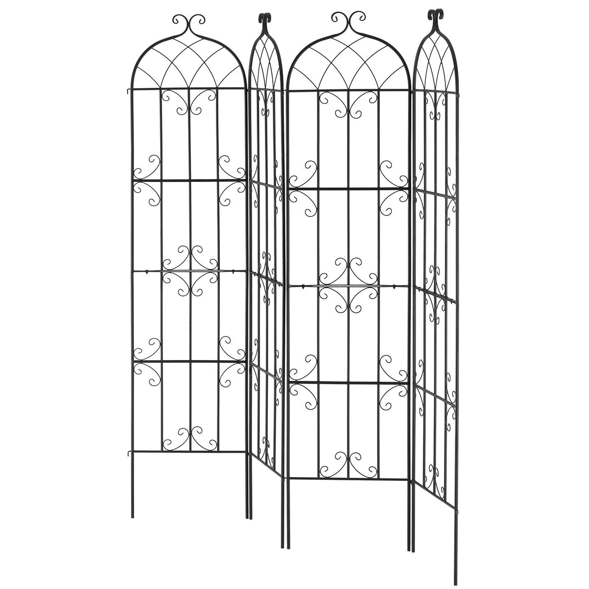 Garden Trellis for Climbing Plants, 87 x 20 in, 4 Packs Rustproof Metal Garden Flower Trellis, Outdoor Climbing Rose Trellis Cucumbers Support, Decorative Clematis Trellis for Courtyards Lawns