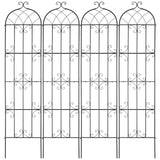 Garden Trellis for Climbing Plants, 87 x 20 in, 4 Packs Rustproof Metal Garden Flower Trellis, Outdoor Climbing Rose Trellis Cucumbers Support, Decorative Clematis Trellis for Courtyards Lawns