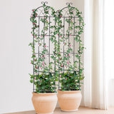 Garden Trellis for Climbing Plants, 87 x 20 in, 4 Packs Rustproof Metal Garden Flower Trellis, Outdoor Climbing Rose Trellis Cucumbers Support, Decorative Clematis Trellis for Courtyards Lawns