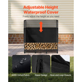 VEVOR Firewood Rack with Waterproof Cover, 1.22m Outdoor Firewood Holder, 1/4 Cord Storage Metal Log Holder, 400lb Max Weight Capacity, Top Covered, Powder-Coated Wood Storage Rack for Fireplace Deck