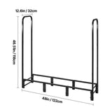 VEVOR Firewood Rack with Waterproof Cover, 1.22m Outdoor Firewood Holder, 1/4 Cord Storage Metal Log Holder, 400lb Max Weight Capacity, Top Covered, Powder-Coated Wood Storage Rack for Fireplace Deck