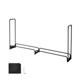 VEVOR Firewood Rack with Waterproof Cover, 2.57m Outdoor Firewood Holder, 1/2 Cord Storage Metal Log Holder, 299kg Max Weight Capacity, Top Covered, Powder-Coated Wood Storage Rack for Fireplace Deck