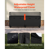 VEVOR Firewood Rack with Waterproof Cover, 2.57m Outdoor Firewood Holder, 1/2 Cord Storage Metal Log Holder, 299kg Max Weight Capacity, Top Covered, Powder-Coated Wood Storage Rack for Fireplace Deck
