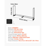 VEVOR Firewood Rack with Waterproof Cover, 2.57m Outdoor Firewood Holder, 1/2 Cord Storage Metal Log Holder, 299kg Max Weight Capacity, Top Covered, Powder-Coated Wood Storage Rack for Fireplace Deck