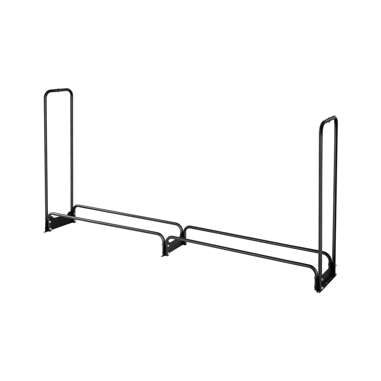 VEVOR Firewood Rack with Waterproof Cover, 2.57m Outdoor Firewood Holder, 1/2 Cord Storage Metal Log Holder, 299kg Max Weight Capacity, Top Covered, Powder-Coated Wood Storage Rack for Fireplace Deck