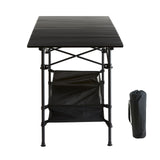 VEVOR Folding Camping Table, Outdoor Portable Side Tables, Lightweight Fold Up Table, Aluminum & Steel Ultra Compact Work Table with Large Storage and Carry Bag, For Beach, Picnic, Travel, 24x16 inch