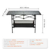VEVOR Folding Camping Table, Outdoor Portable Side Tables, Lightweight Fold Up Table, Aluminum & Steel Ultra Compact Work Table with Large Storage and Carry Bag, For Beach, Picnic, Travel, 24x16 inch