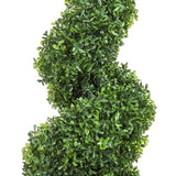 Artificial Topiaries Boxwood Trees, 10cm Tall (2 Pieces) Faux Topiary Plant Outdoor, All-year Green Feaux Plant w/ Replaceable Leaves for Decorative Indoor/Outdoor/Garden
