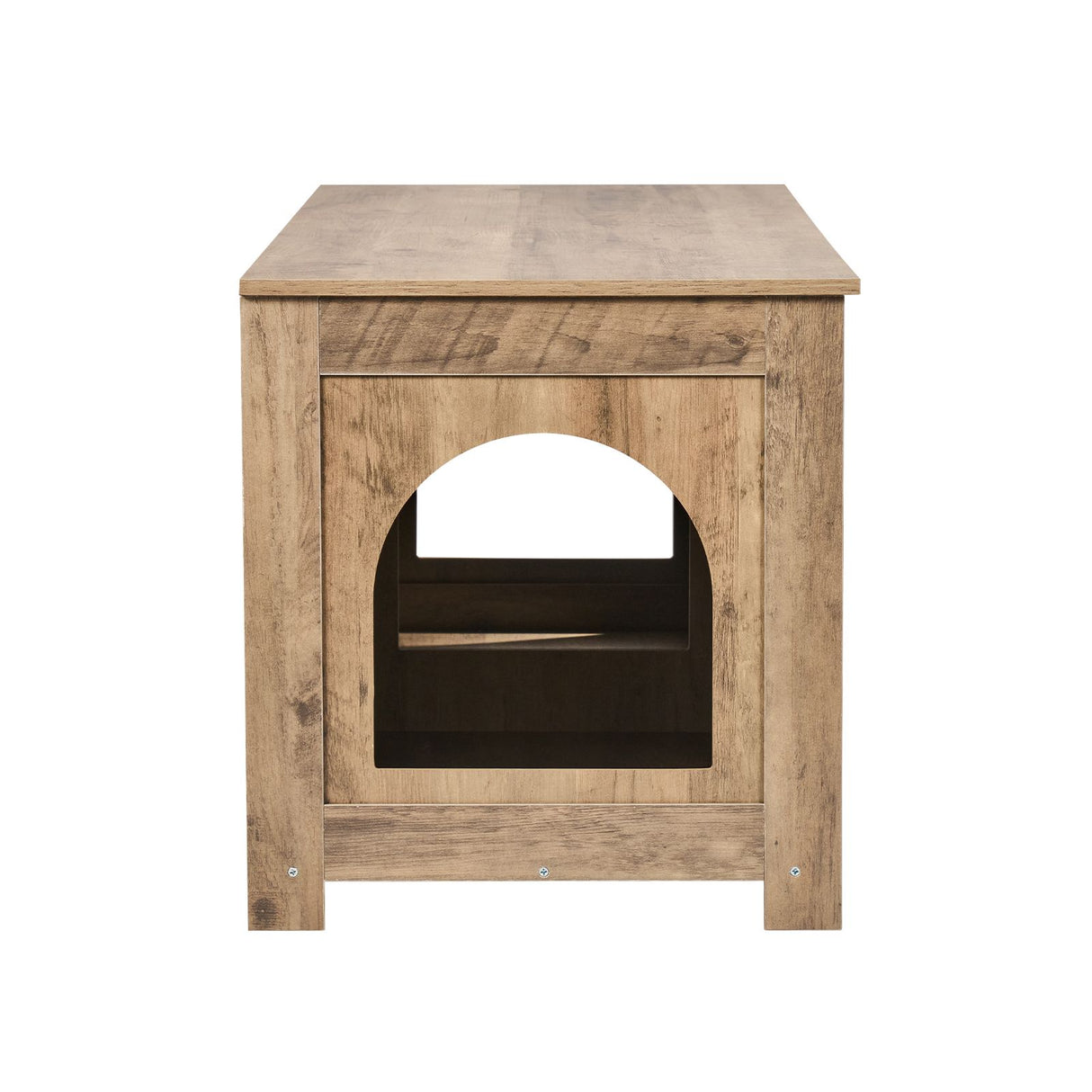VEVOR Cat Litter Box Enclosure Wooden Litter Box Furniture Hidden 2 Rooms Greige