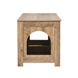 VEVOR Cat Litter Box Enclosure Wooden Litter Box Furniture Hidden 2 Rooms Greige