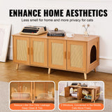 VEVOR Cat Litter Box Enclosure Wooden Litter Box Furniture Hidden for 2 Cats