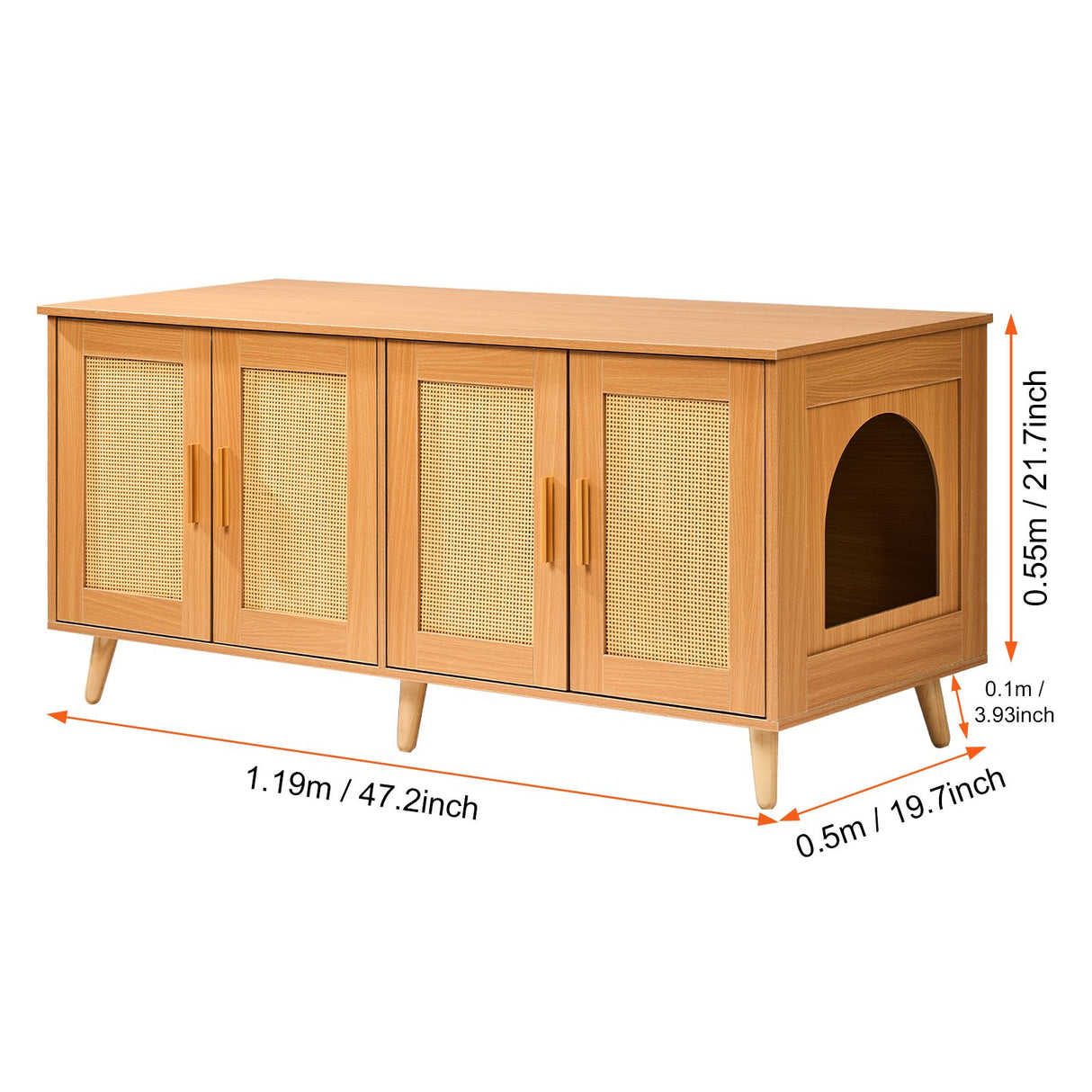 VEVOR Cat Litter Box Enclosure Wooden Litter Box Furniture Hidden for 2 Cats