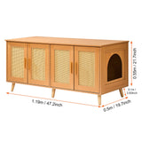 VEVOR Cat Litter Box Enclosure Wooden Litter Box Furniture Hidden for 2 Cats